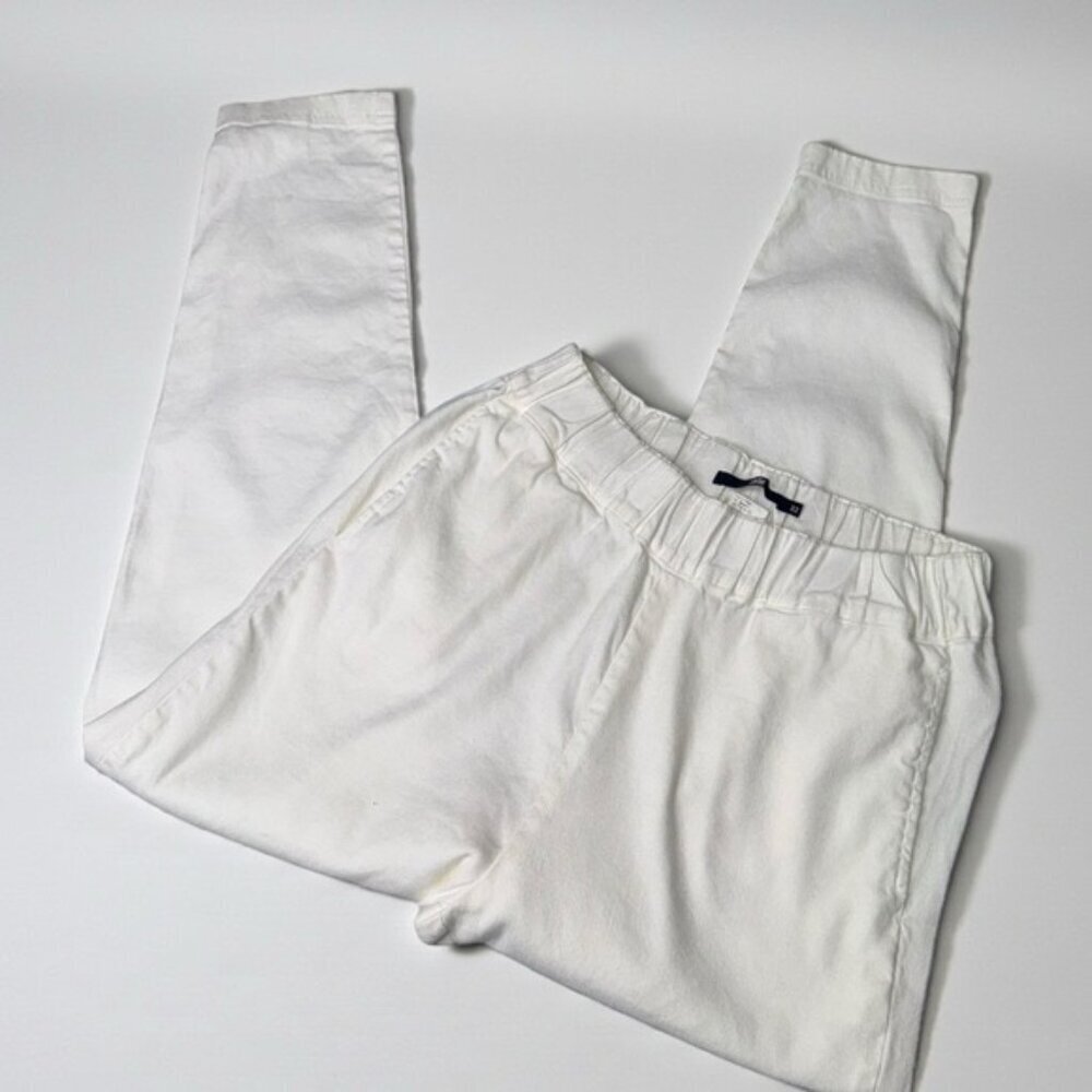 Jarbo Linen-Blend Pull-On Pants – White Slim Straight Leg, Minimalist Luxe